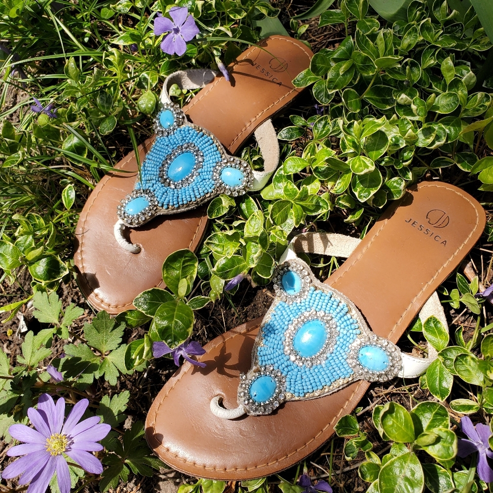 Genuine Leather Boho Thong Sandal